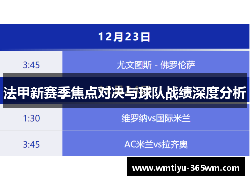 法甲新赛季焦点对决与球队战绩深度分析